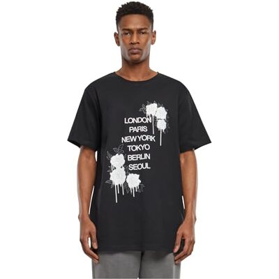 herr City Roses Tee XS Black, svart, XS herr City Roses Tee XS Black, svart, XS