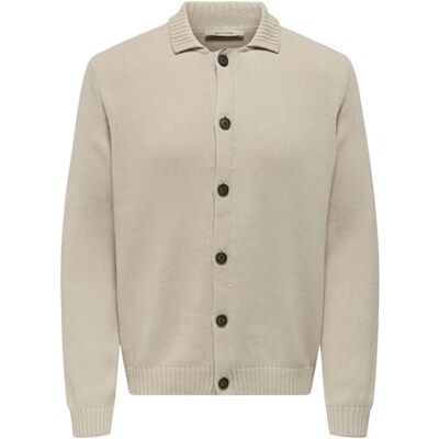 Only & Sons Onsjacob Reg Ls kofta stickad, Silverfoder, M Only & Sons Onsjacob Reg Ls kofta stickad, Silverfoder, M