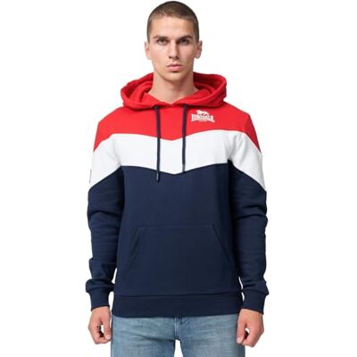 Lonsdale Huvtröja för män, normal passform, MOYROUKAN, Navy/röd/vit, S, 117466 Lonsdale Huvtröja för män, normal passform, MOYROUKAN, Navy/röd/vit, S, 117466