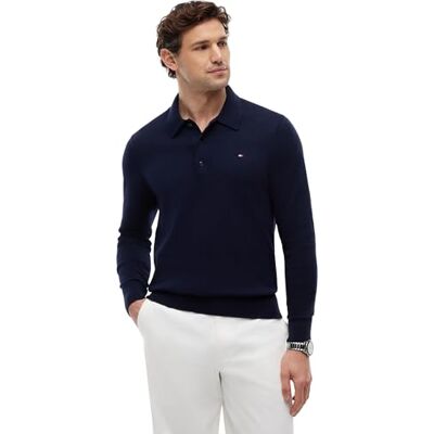 Tommy Hilfiger herr PIMA ORG CTN Cashmere LS Polo MW0MW36519, andra tröjor, blå, XXXL, Blå (ökenhimmel), 3XL Tommy Hilfiger herr PIMA ORG CTN Cashmere LS Polo MW0MW36519, andra tröjor, blå, XXXL, Blå (ökenhimmel), 3XL
