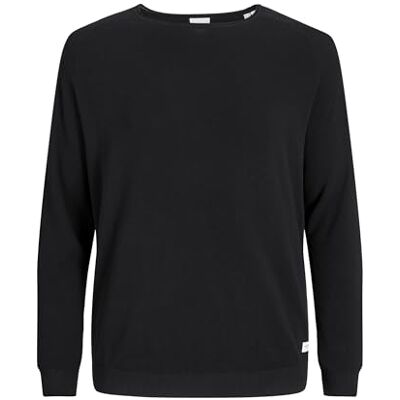 JACK & JONES JJEHILL stickad crew neck NOOS PLS, svart, 6XL JACK & JONES JJEHILL stickad crew neck NOOS PLS, svart, 6XL