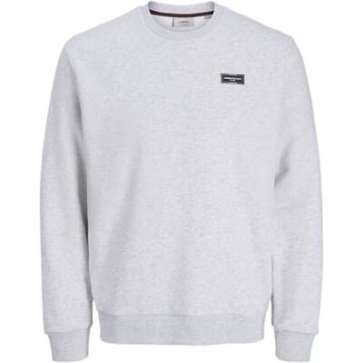 JJ REBEL herr Jrebdrummer Sweat Crew Neck, Vit melange, L JJ REBEL herr Jrebdrummer Sweat Crew Neck, Vit melange, L