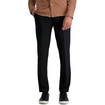 Haggar J.M. mens J.m Stretch Superflex Waist Slim Fit Flat Front Dress Casual Pants, Black, 33W x 32L US Haggar J.M. mens J.m Stretch Superflex Waist Slim Fit Flat Front Dress Casual Pants, Black, 33W x 32L US