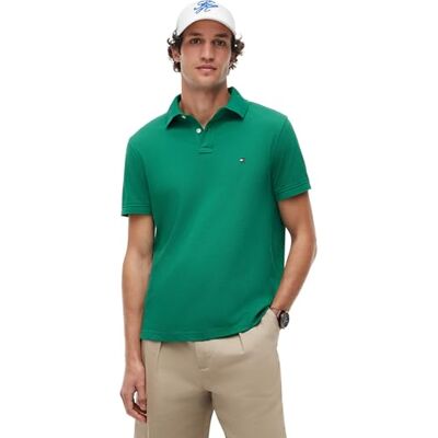 Tommy Hilfiger Herr S/S pikétröjor, Grön (Nouveau Grön), S Tommy Hilfiger Herr S/S pikétröjor, Grön (Nouveau Grön), S