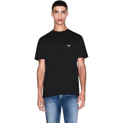 Giorgio Armani Men's Essential, kortärmad sidomonogram logotyp T-shirt, svart, S, svart, S Giorgio Armani Men's Essential, kortärmad sidomonogram logotyp T-shirt, svart, S, svart, S