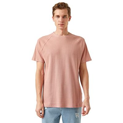 Koton Herr raglan ärm basic T-shirt, Rosa (250), S Koton Herr raglan ärm basic T-shirt, Rosa (250), S