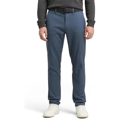 TOM TAILOR Herr Slim Fit Chino byxor av stretch piké med bälte, 38811 – Teal Grey Zig Zag Structure, 36W / 32L TOM TAILOR Herr Slim Fit Chino byxor av stretch piké med bälte, 38811 – Teal Grey Zig Zag Structure, 36W / 32L