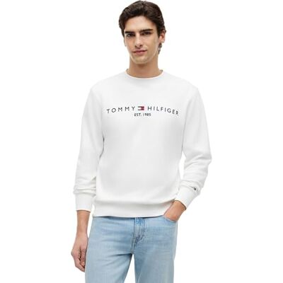 Tommy Hilfiger herr Tröja Tommy logo tröja, Vitt, S Tommy Hilfiger herr Tröja Tommy logo tröja, Vitt, S