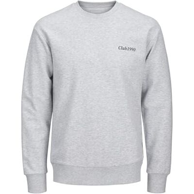 JACK & JONES JACK&JONES PLUS JJEBRADLEY Graphic Sweat Crew NOOS PLS, Vit melange, 5XL/Stor JACK & JONES JACK&JONES PLUS JJEBRADLEY Graphic Sweat Crew NOOS PLS, Vit melange, 5XL/Stor