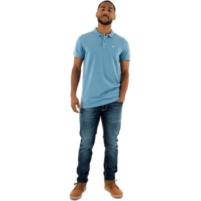 Tommy Jeans herr TJM Slim Placket Polo EXT DM0DM18312 S/S Polo, blå (Colorado Blue), XXL, Blå (Colorado blå), XXL Tommy Jeans herr TJM Slim Placket Polo EXT DM0DM18312 S/S Polo, blå (Colorado Blue), XXL, Blå (Colorado blå), XXL