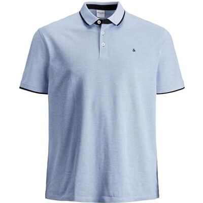 JACK & JONES JACK&JONES PLUS Herr JJEPAULOS Polo SS NOOS PS-skjorta, ljus kobolt/detalj: PS, 7XL JACK & JONES JACK&JONES PLUS Herr JJEPAULOS Polo SS NOOS PS-skjorta, ljus kobolt/detalj: PS, 7XL
