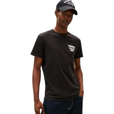 Tommy Jeans herr TJM Slim Entry Bills SS TEE DM0DM22321 S/S t-shirt, svart (svart), L, svart (svart), L Tommy Jeans herr TJM Slim Entry Bills SS TEE DM0DM22321 S/S t-shirt, svart (svart), L, svart (svart), L