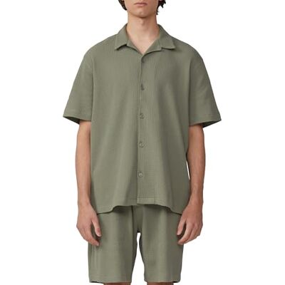 QS Resort Fit: Skjorta av våffelpiké, Olivgrön, XL QS Resort Fit: Skjorta av våffelpiké, Olivgrön, XL