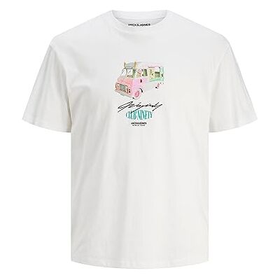 JACK & JONES Jorlustre Tee Ss Crew Neck Tg T-shirt, Ljus vit/tryck: ice truck, L JACK & JONES Jorlustre Tee Ss Crew Neck Tg T-shirt, Ljus vit/tryck: ice truck, L