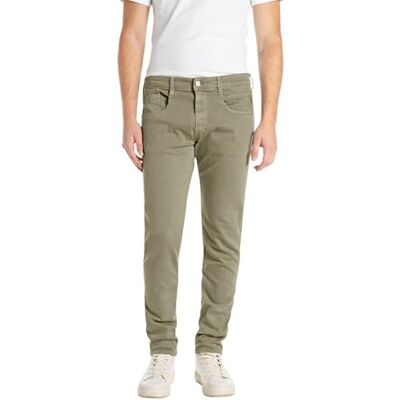 Replay Anbass jeans för män, 574 Light Military, 36W / 32L Replay Anbass jeans för män, 574 Light Military, 36W / 32L