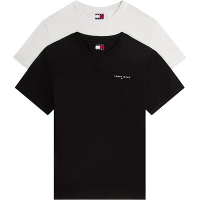 Tommy Jeans herr TJM Slim Linear SS TEE 2PCK EXT DM0DM22316 S/S t-shirt, multi (Ecru/Black), XL, Multi (Ecru/svart), XL Tommy Jeans herr TJM Slim Linear SS TEE 2PCK EXT DM0DM22316 S/S t-shirt, multi (Ecru/Black), XL, Multi (Ecru/svart), XL