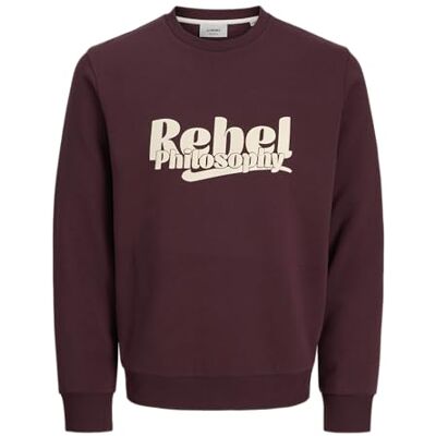 JJ REBEL Jrebrakim Sweat Crew Neck, Vingårdsvin, XXL JJ REBEL Jrebrakim Sweat Crew Neck, Vingårdsvin, XXL