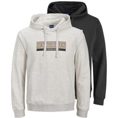 JACK & JONES Jorinwood Block Branding Hood 2 st Mp, svart, XS JACK & JONES Jorinwood Block Branding Hood 2 st Mp, svart, XS