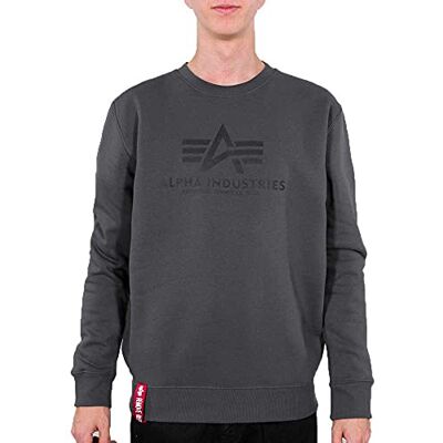 Alpha Industries Basic Sweatshirt för män Greyblack/Black Alpha Industries Basic Sweatshirt för män Greyblack/Black