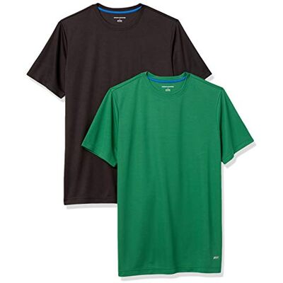 Amazon Essentials Active Performance Tech T-shirt för män (finns i stora och långa), 2-pack, grön/svart, Large Amazon Essentials Active Performance Tech T-shirt för män (finns i stora och långa), 2-pack, grön/svart, Large
