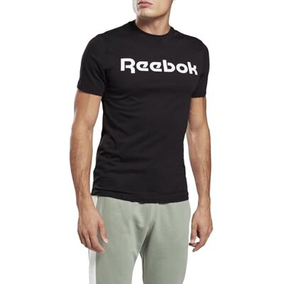 Reebok GS LINEAR Read Tee, svart/vit, XXS Reebok GS LINEAR Read Tee, svart/vit, XXS
