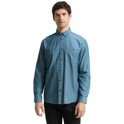 TOM TAILOR herrskjorta, 38974 – Grönt fiskben, 3XL TOM TAILOR herrskjorta, 38974 – Grönt fiskben, 3XL