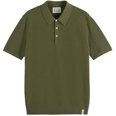 Scotch & Soda stickad pikétröja, Olive Night 301, S Scotch & Soda stickad pikétröja, Olive Night 301, S
