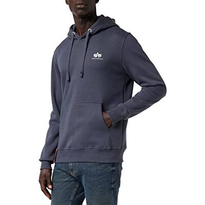 Alpha Industries Basic Hoody Small Logo Hooded Sweat för män Greyblack Alpha Industries Basic Hoody Small Logo Hooded Sweat för män Greyblack
