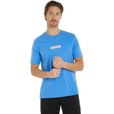 Tommy Hilfiger S/S T-shirts för män, Blå (blå trollformel), XS Tommy Hilfiger S/S T-shirts för män, Blå (blå trollformel), XS