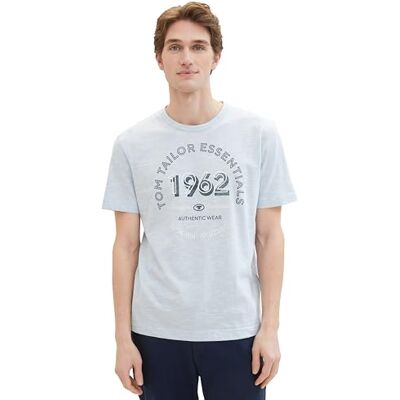 TOM TAILOR T-shirt för män, 34964 – Dimmig blå finremsa, S TOM TAILOR T-shirt för män, 34964 – Dimmig blå finremsa, S