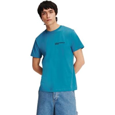 KARL LAGERFELD JEANS , Herr, Slim Kortärm Essential Logo T-Shirt, Slim Fit, Blå, XS KARL LAGERFELD JEANS , Herr, Slim Kortärm Essential Logo T-Shirt, Slim Fit, Blå, XS