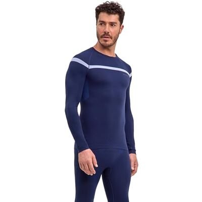 FALKE herr Baselayer-Shirt Warm Round Neck M L/s Sh funktionsmaterial snabbtorkande 1 styck, blå Space Blue 6116 trend, XXL FALKE herr Baselayer-Shirt Warm Round Neck M L/s Sh funktionsmaterial snabbtorkande 1 styck, blå Space Blue 6116 trend, XXL