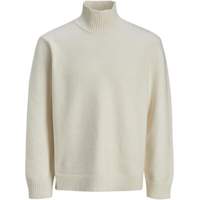 JACK & JONES Jorsoft Knit stickad tröja med hög hals, kräm, XXL herr, Färg: creme, XXL JACK & JONES Jorsoft Knit stickad tröja med hög hals, kräm, XXL herr, Färg: creme, XXL