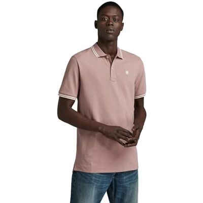 G-STAR RAW Dunda Slim Stripe pikétröja för män, Lila (Lt Berry Mist D17127-5864-8147), S G-STAR RAW Dunda Slim Stripe pikétröja för män, Lila (Lt Berry Mist D17127-5864-8147), S
