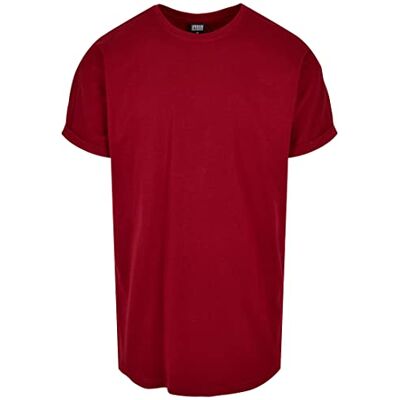 Urban Classics Herr lång formad Turnup T-shirt T-shirt, Brickred, XS Urban Classics Herr lång formad Turnup T-shirt T-shirt, Brickred, XS