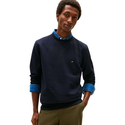 Tommy Hilfiger herr ESSENTIAL FLEECE CREWNECK MW0MW37232, pullover sweatshirt, blå, XXXL, Blå (ökenhimmel), 3XL stor Tommy Hilfiger herr ESSENTIAL FLEECE CREWNECK MW0MW37232, pullover sweatshirt, blå, XXXL, Blå (ökenhimmel), 3XL stor