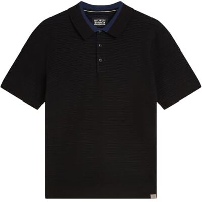 Scotch & Soda Logo Polo Shirt Meteorite 021, S för män Scotch & Soda Logo Polo Shirt Meteorite 021, S för män