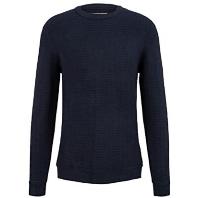 TOM TAILOR Herr Mysig stickad tröja 1032297, 10668 Sky Captain Blue, S TOM TAILOR Herr Mysig stickad tröja 1032297, 10668 Sky Captain Blue, S