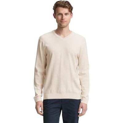 TOM TAILOR herrtröja, 38677 – Mjuk smörkräm-melange, S TOM TAILOR herrtröja, 38677 – Mjuk smörkräm-melange, S