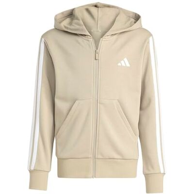 adidas Dziewczynki ESSENTIALS FULL ZIP HOODIE, Wonder Cargo/white, 9-10 Years adidas Dziewczynki ESSENTIALS FULL ZIP HOODIE, Wonder Cargo/white, 9-10 Years