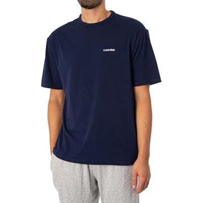Calvin kortärmad t-shirt för män rund hals, Blå (blå skugga), S Calvin kortärmad t-shirt för män rund hals, Blå (blå skugga), S