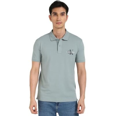 Calvin jeans herr MONOLOGO Polo J30J325664 S/S Polo, grå (bly), L, Grå (koppel), L Calvin jeans herr MONOLOGO Polo J30J325664 S/S Polo, grå (bly), L, Grå (koppel), L
