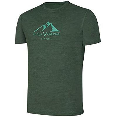 Black Crevice Merino T-shirt för män I högkvalitativ merinotröja I herr-t-shirt av 70% merinoull & 30% PES I temperaturreglerande t-shirt män I Mulesingfri skjorta för män, Skogsgrön, M Black Crevice Merino T-shirt för män I högkvalitativ merinotröja I herr-t-shirt av 70% merinoull & 30% PES I temperaturreglerande t-shirt män I Mulesingfri skjorta för män, Skogsgrön, M