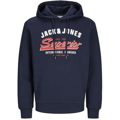 JACK & JONES JACK&JONES JJELOGO Sweat Hood 2 COL 24/25 NOOS, Sky Captain, M JACK & JONES JACK&JONES JJELOGO Sweat Hood 2 COL 24/25 NOOS, Sky Captain, M
