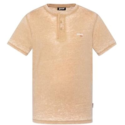Schott NYC T-shirt tunisisk krage broderi bröst Schott, TSSTRIKER2, Beige färg, XL Schott NYC T-shirt tunisisk krage broderi bröst Schott, TSSTRIKER2, Beige färg, XL