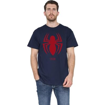 Marvel Spindelmannen-logotyp T-shirt för män, Marinblått Xsp, M Marvel Spindelmannen-logotyp T-shirt för män, Marinblått Xsp, M