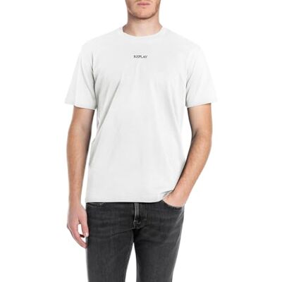 Replay herr basic t-shirt rund hals kortärmad, 011 Naturligt vitt, XL Replay herr basic t-shirt rund hals kortärmad, 011 Naturligt vitt, XL