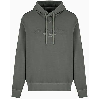 Giorgio Armani Mäns Urban heights, cornely logo signatur, tröja med huva, svart, L, Svart bläck, L Giorgio Armani Mäns Urban heights, cornely logo signatur, tröja med huva, svart, L, Svart bläck, L