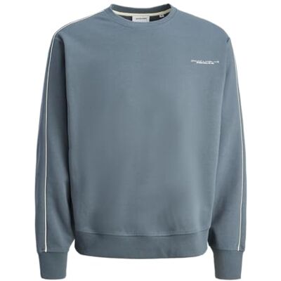 JACK & JONES Jjrikkie Piping Sweat Crew Neck, Stormigt väder, L JACK & JONES Jjrikkie Piping Sweat Crew Neck, Stormigt väder, L