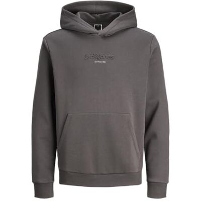 JACK & JONES Jcoflare Embos Sweat Hood, Pavement, M JACK & JONES Jcoflare Embos Sweat Hood, Pavement, M